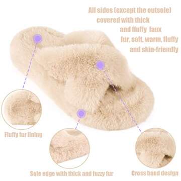 WATMAID Women's Fuzzy Slippers - Soft, Anti-Skid Comfort