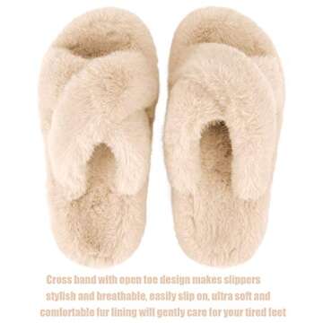 WATMAID Women's Fuzzy Slippers - Soft, Anti-Skid Comfort