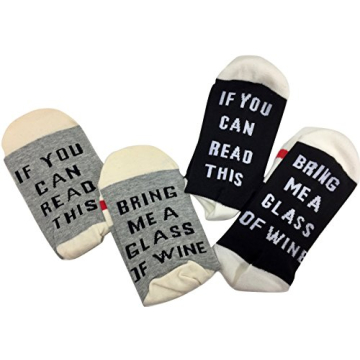 Wine Lovers Gift Basket Box with Bring Me Some Wine Socks Wine Glass and Bottle Tote