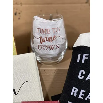 Wine Lovers Gift Basket Box with Bring Me Some Wine Socks Wine Glass and Bottle Tote