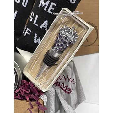 Wine Lovers Gift Basket Box with Bring Me Some Wine Socks Wine Glass and Bottle Tote