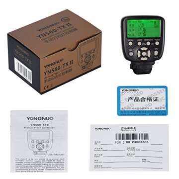 YONGNUO Upgraded YN560-TX II LCD Flash Trigger Remote Controller, for Canon and YN560IV/III YN660 with Wake-up Function for Canon Cameras