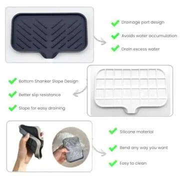 Premium Silicone Drain Mat for Kitchen and Bathroom Organization