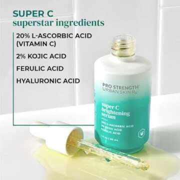 Pro Strength USRx®, Super C Brightening Serum, Lightweight Anti-Aging Daily Glow Serum | Hydrates, ...