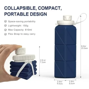 BEAUTAIL 610ml Collapsible Water Bottle for Travel and Outdoor