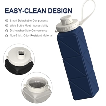 BEAUTAIL 610ml Collapsible Water Bottle for Travel and Outdoor