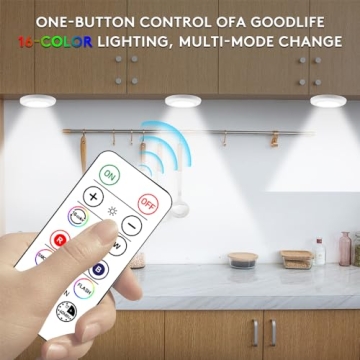 SIXDEFLY Color Changing LED Puck Light 12 Pack