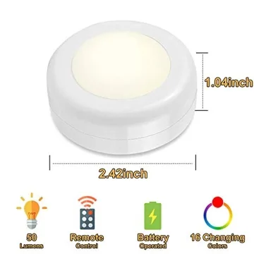 SIXDEFLY Color Changing LED Puck Light 12 Pack