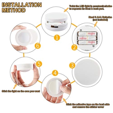 SIXDEFLY Color Changing LED Puck Light 12 Pack