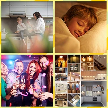 SIXDEFLY Color Changing LED Puck Light 12 Pack