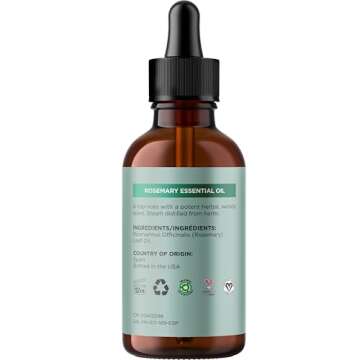 Pure Rosemary Oil for Hair Care - Volumizing Aromatherapy Rosemary Essential Oil for Diffuser Plus H...