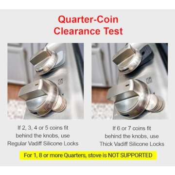 Vadiff Gas Stove Knob Locks for Toddlers & Pets - Easy Install