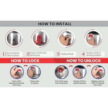 Vadiff Gas Stove Knob Locks for Toddlers & Pets - Easy Install