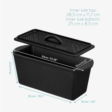 Navaris Cast Iron Bread Pan - Perfect Homemade Loaves