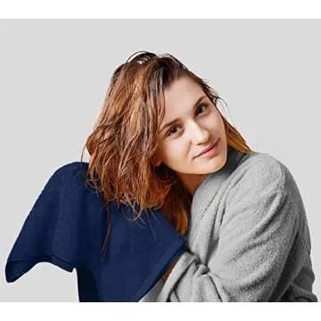 Utopia Towels 8-Piece Premium Towel Set, 2 Bath Towels, 2 Hand Towels, and 4 Wash Cloths, 600 GSM 100% Ring Spun Cotton Highly Absorbent Towels for Bathroom, Gym, Hotel, and Spa (Navy Blue)