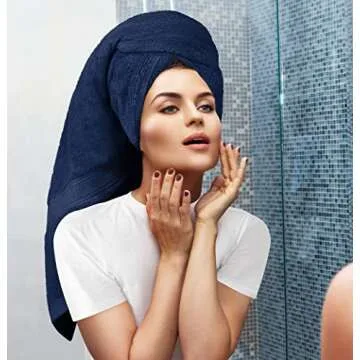 Utopia Towels 8-Piece Premium Towel Set, 2 Bath Towels, 2 Hand Towels, and 4 Wash Cloths, 600 GSM 100% Ring Spun Cotton Highly Absorbent Towels for Bathroom, Gym, Hotel, and Spa (Navy Blue)