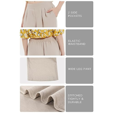 PACIBE Women's Linen Wide Leg Pants Summer Comfort