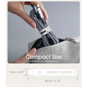 20Pcs Nearockle Reusable Cable Ties, Adjustable Silicone Cord Organizer Small Zip Ties for Charging ...