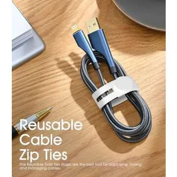 20Pcs Reusable Silicone Cable Ties for Easy Organization