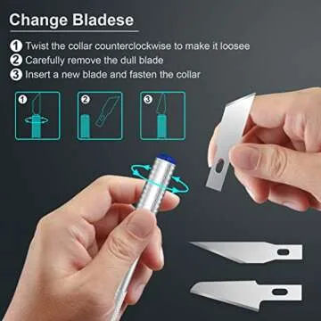 16 Piece Precision Craft Hobby Knife Kit for Artists and Crafters