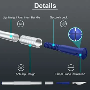 16 Piece Precision Craft Hobby Knife Kit for Artists and Crafters