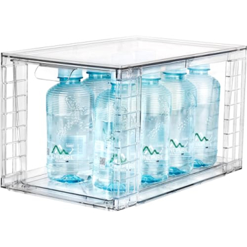 4Pack Clear Stackable Kitchen Storage Drawers for Organization