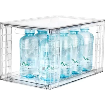 4Pack Clear Stackable Kitchen Storage Drawers for Organization