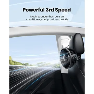 Gaiatop Baby Stroller Fan with 4000mAh Battery and Light