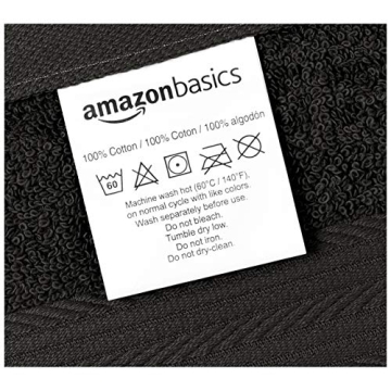 Amazon Basics Soft Cotton Washcloths Set 12-Pack Black