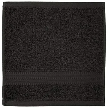 Amazon Basics Soft Cotton Washcloths Set 12-Pack Black
