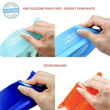 Colonel Popper Original Healthy Microwave Popcorn Maker - LFGB Food Grade Certified BPA Free Popcorn Poppers (Transparent Mint)