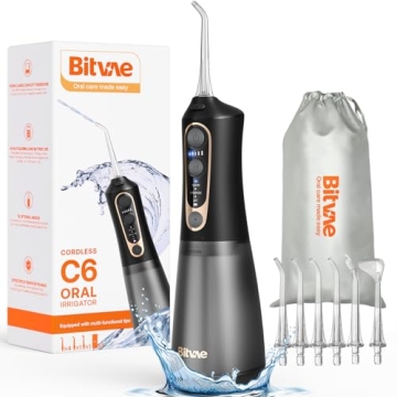 Bitvae Portable Water Dental Flosser with 6 Tips
