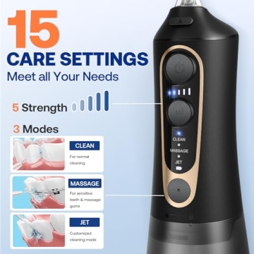 Bitvae Portable Water Dental Flosser with 6 Tips