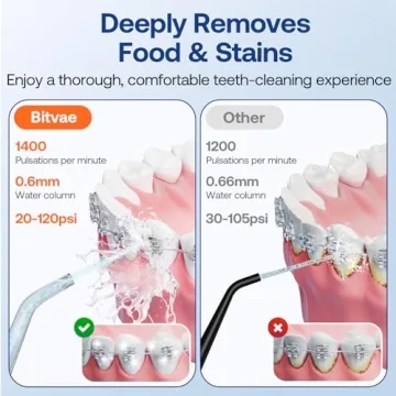 Bitvae Portable Water Dental Flosser with 6 Tips