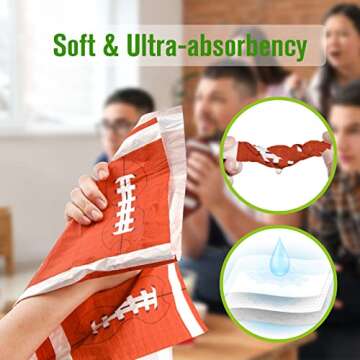 100 Football Napkins Super Bowl Paper Guest Towels 3 Ply Football Party Decorative Guest Napkins Disposable Hand Towels for Bathroom Dinner Home Gameday Sports Fans Birthday Tailgate Parties Supplies