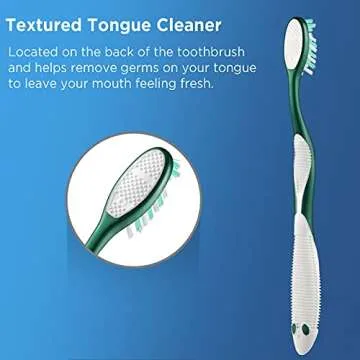 Fremouth Extra Firm Toothbrushes for Adults, 6 Count