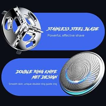 Mini-Shave Portable Electric Shaver, 2023 Upgrade Travel Electric Razor Pocket Size Washable Electric Razor, Rechargeable Mini Razor Electric Mini Travel Shaver for Men Shaving Face Beard (White)