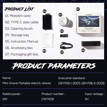 Mini-Shave Portable Electric Shaver, 2023 Upgrade Travel Electric Razor Pocket Size Washable Electric Razor, Rechargeable Mini Razor Electric Mini Travel Shaver for Men Shaving Face Beard (White)