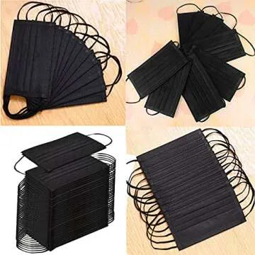 NNPCBT 500PCS 3 Ply Black Disposable Masks - Reliable Protection Anytime, Anywhere