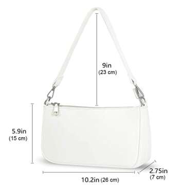 NIUEIMEE ZHOU Small Shoulder bag with 2 Removable Straps Cross Body Clutch Purse Handbag for Women (Style 3-Leather White)