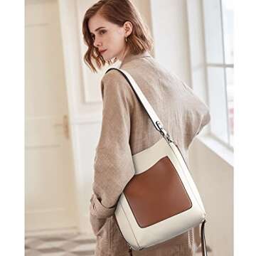 CLUCI Hobo Bags for Women Soft Leather Bucket Tote Purse and Handbag Designer Ladies Crossbody Shoul...