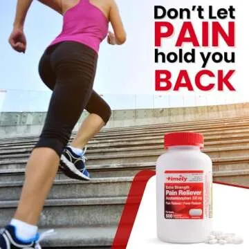 Timely Acetaminophen 500mg - 500 Caplets - Extra Strength Pain Relief - Compared to the active ingredient in Extra Strength Tylenol - Menstrual Cramps, Fever Reducer, Minor Pain of Arthritis