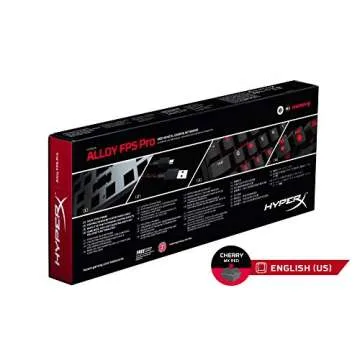 HyperX USB Alloy FPS Pro - Tenkeyless Mechanical Gaming Keyboard - 87-Key, Ultra-Compact Form Factor - Linear & Quiet - Cherry MX Red - Red LED Backlit (HX-KB4RD1-US/R1)