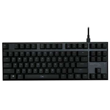 HyperX USB Alloy FPS Pro - Tenkeyless Mechanical Gaming Keyboard - 87-Key, Ultra-Compact Form Factor - Linear & Quiet - Cherry MX Red - Red LED Backlit (HX-KB4RD1-US/R1)