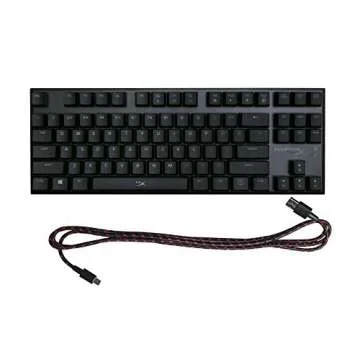 HyperX USB Alloy FPS Pro - Tenkeyless Mechanical Gaming Keyboard - 87-Key, Ultra-Compact Form Factor - Linear & Quiet - Cherry MX Red - Red LED Backlit (HX-KB4RD1-US/R1)