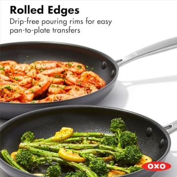 OXO 3 Piece Frying Pan Skillet Set Nonstick and Oven Safe