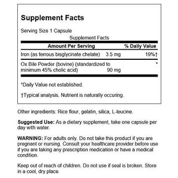 Swanson Premium Ox Bile - 90 mg for Healthy Digestion