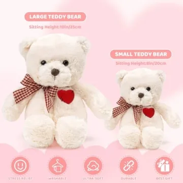 Riuhot Cute Teddy Bear with Heart Plush for Gifts