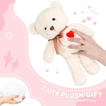 Riuhot Cute Teddy Bear with Heart Plush for Gifts