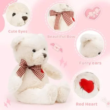 Riuhot Cute Teddy Bear with Heart Plush for Gifts